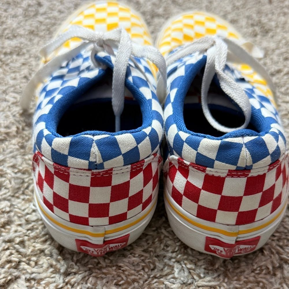 Vans Red, Blue& Yellow Checkered Sneakers - Picture 3 of 6